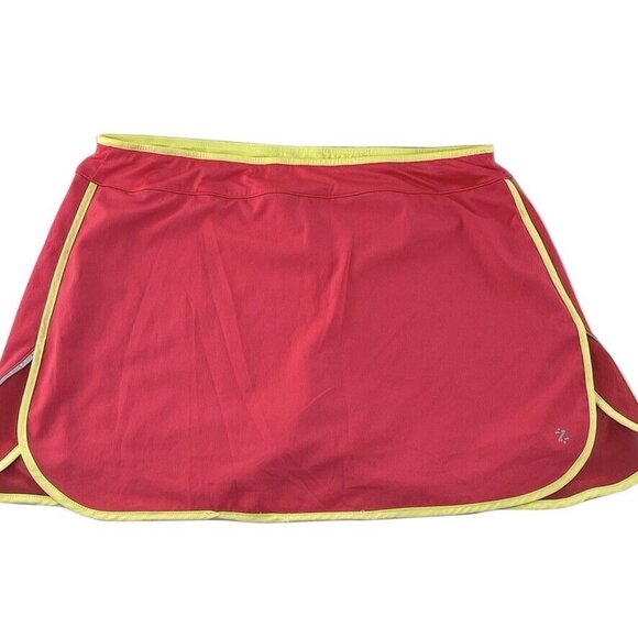 Womens IZOD PERFORM-X BASIX COOL-FX Golf Tennis Skirt Athletic Skort Red & Yello - Picture 3 of 12